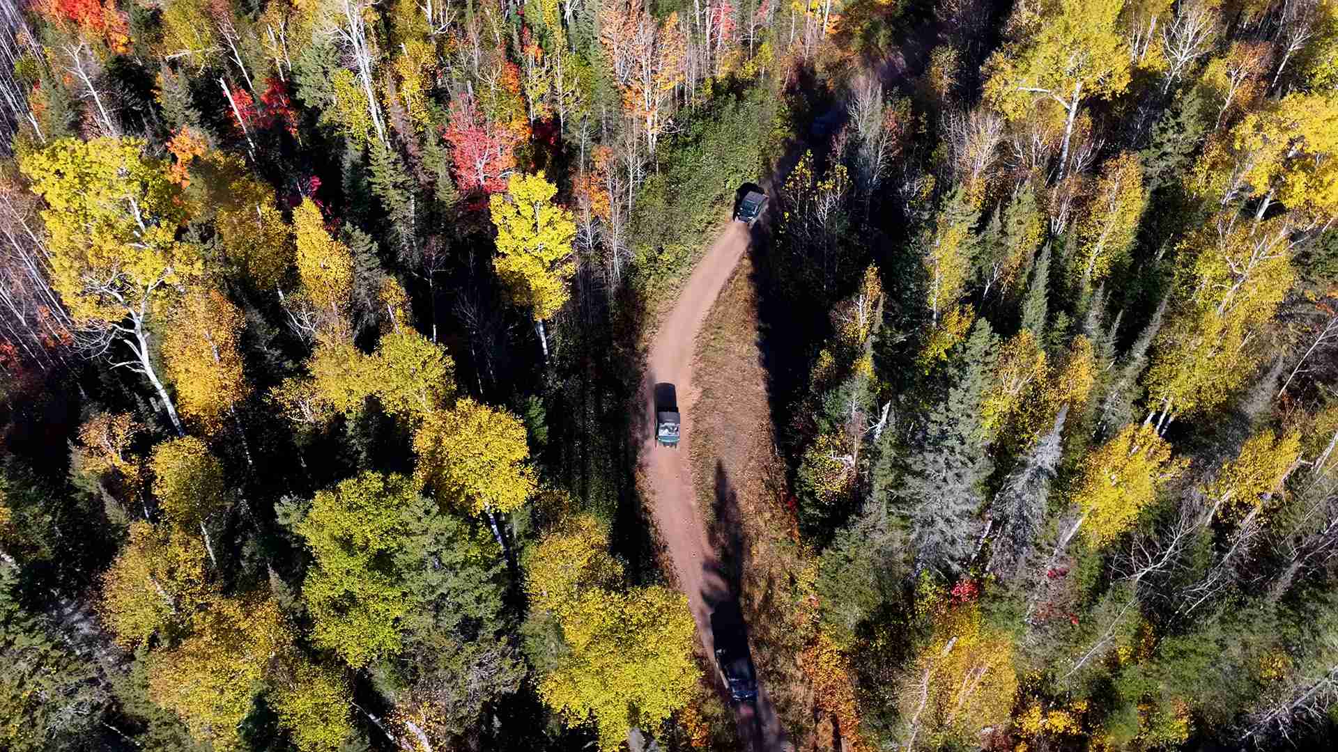 ariel view of SxS and ATV trail in Silver Bay, MN